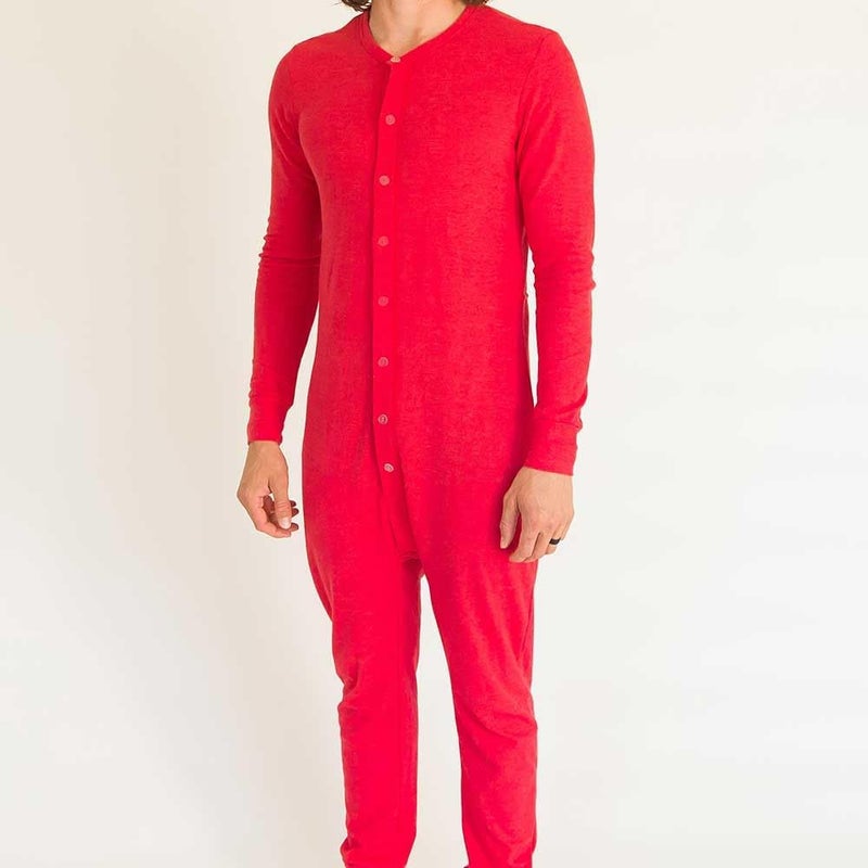 City Threads Made in USA Mens Union Suit Thermal Set Long John Onesie Footie Perfect for Sensitive Skin & Sensory Friendly - Image 1